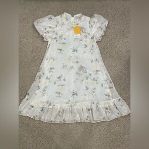 Girls Easter Church Baptism Dress Floral‎ Spring Sheer Kids